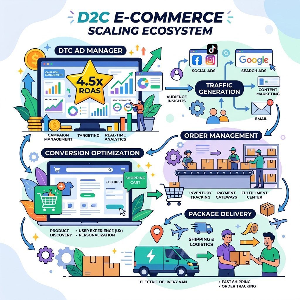 Scaling D2C E-Commerce Brands from ₹10 Lakhs to ₹1 Crore Monthly Revenue with High-ROAS Ads